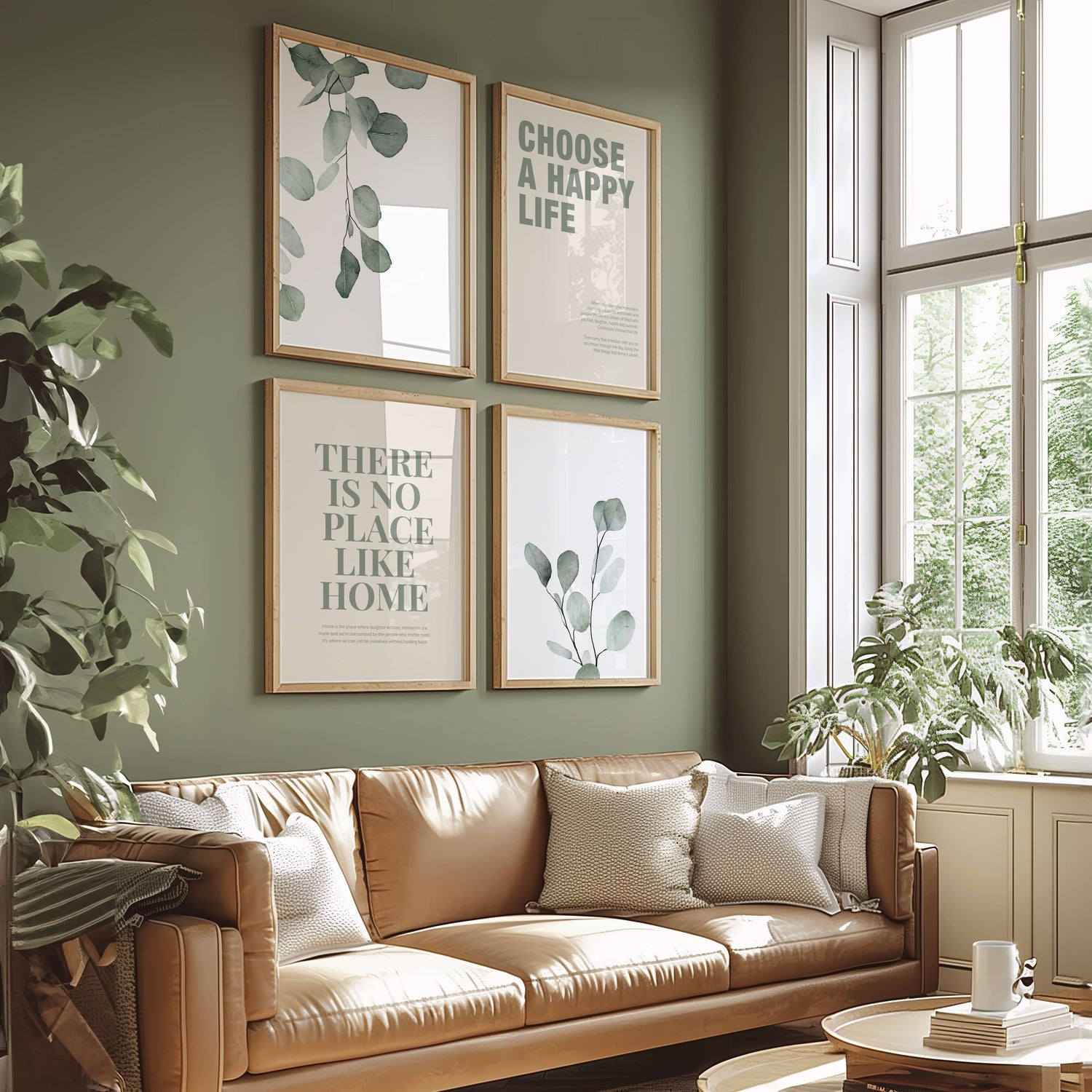 Eucalyptus & Quotes Gallery Wall
