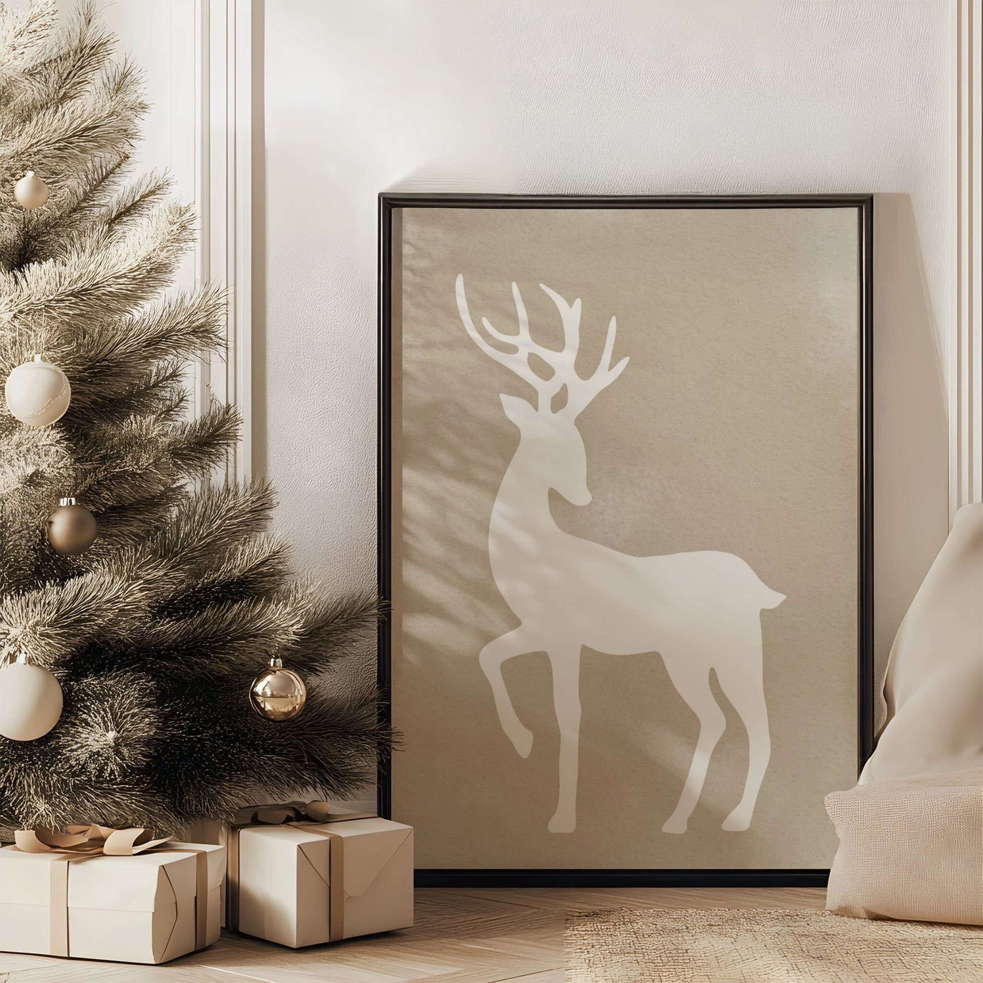 Minimalist Nordic Deer Silhouette | Printable Wall Art