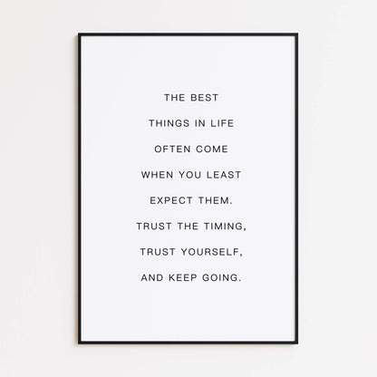Trust the Timing Poster