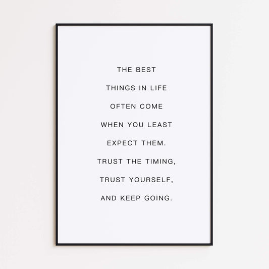 Trust the Timing Poster