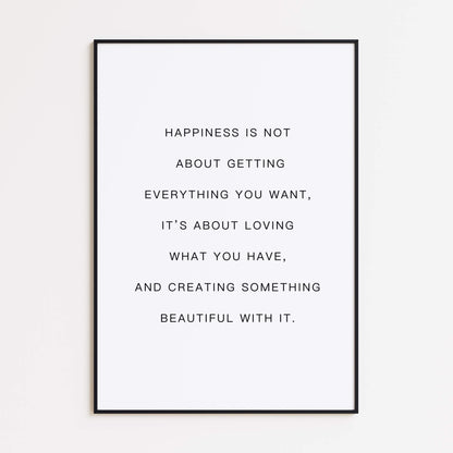 Happiness Quote Poster