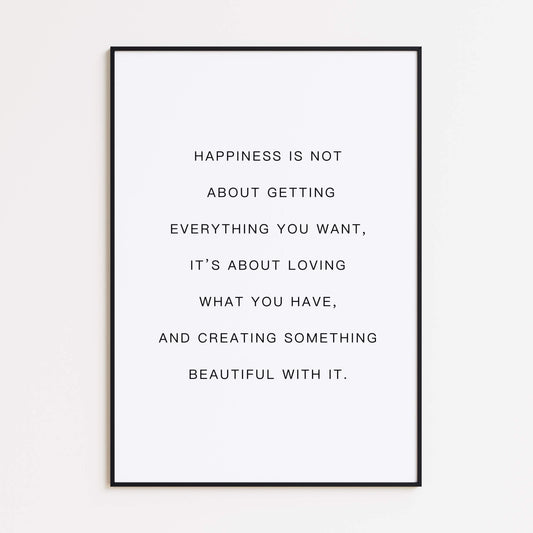Happiness Quote Poster