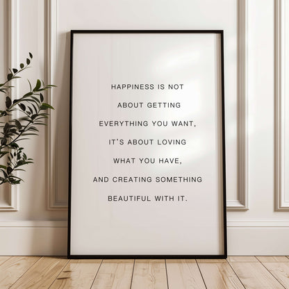 Happiness Quote Poster