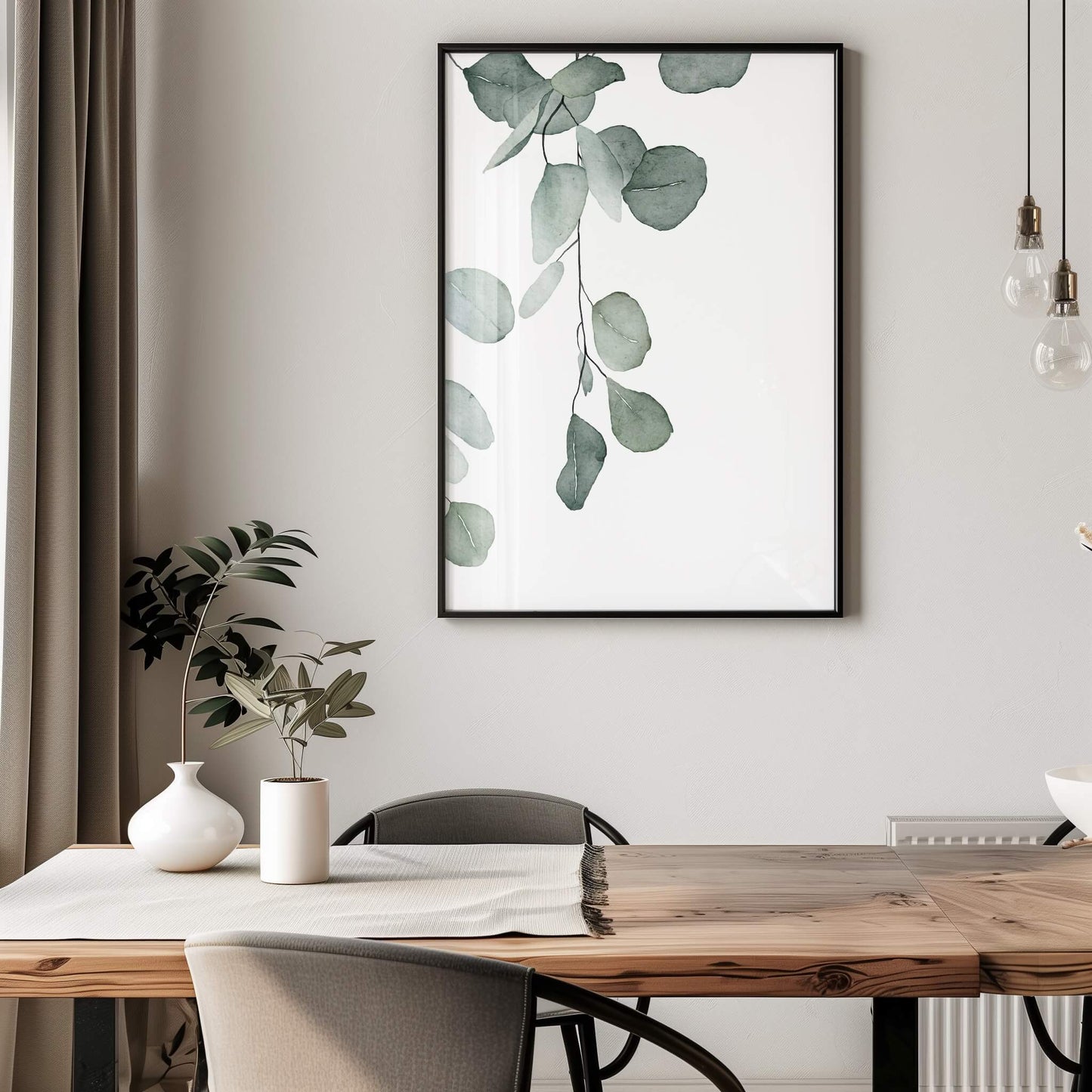 Minimalistische Eukalyptus Wandkunst - Kunstdruck zum Downloaden