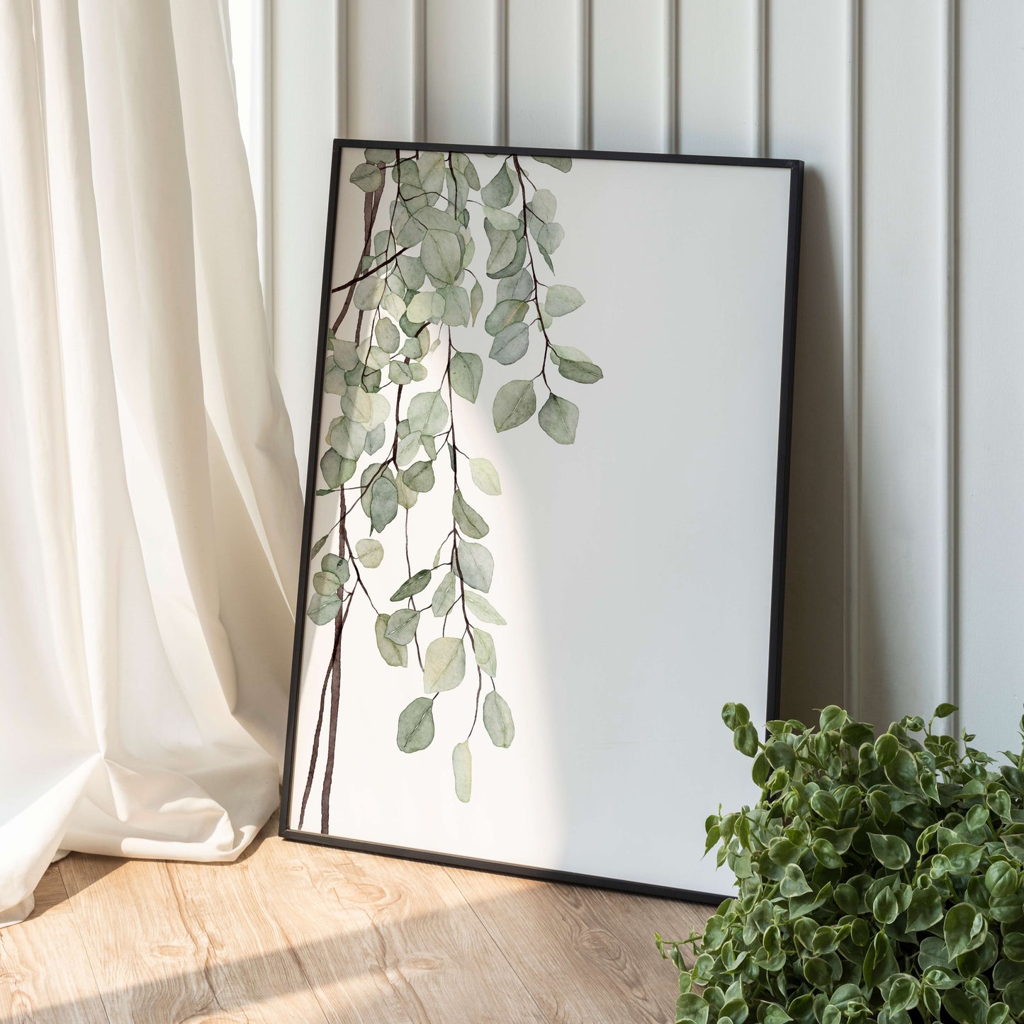 Eukalyptusblätter im Aquarellstil - Druckbares botanisches Poster