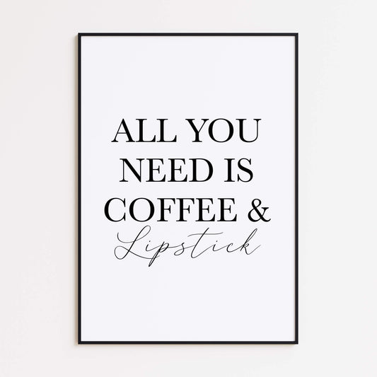All You Need is Coffee & Lipstick Poster