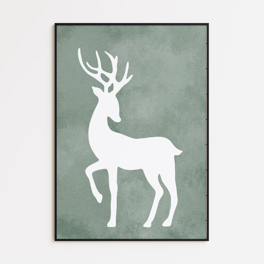 Nordic Deer Silhouette Poster